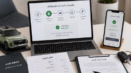 نمایش مراحل ثبت نام و وضعیت تأیید خودرو لوکانو (Lucano) در لپ‌تاپ