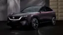 خودروی برقی مزدا CX-6e (Mazda CX-6e) با رنگ بنفش تیره در استودیو