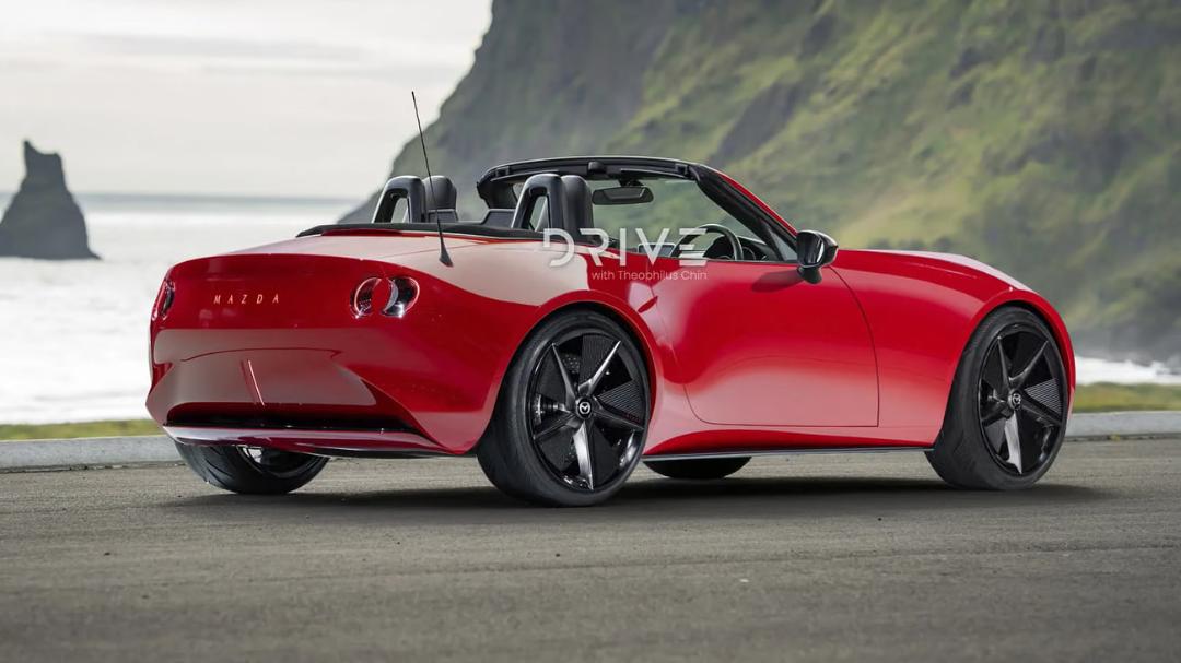 رندر خودرو مزدا MX-5 میاتا EV