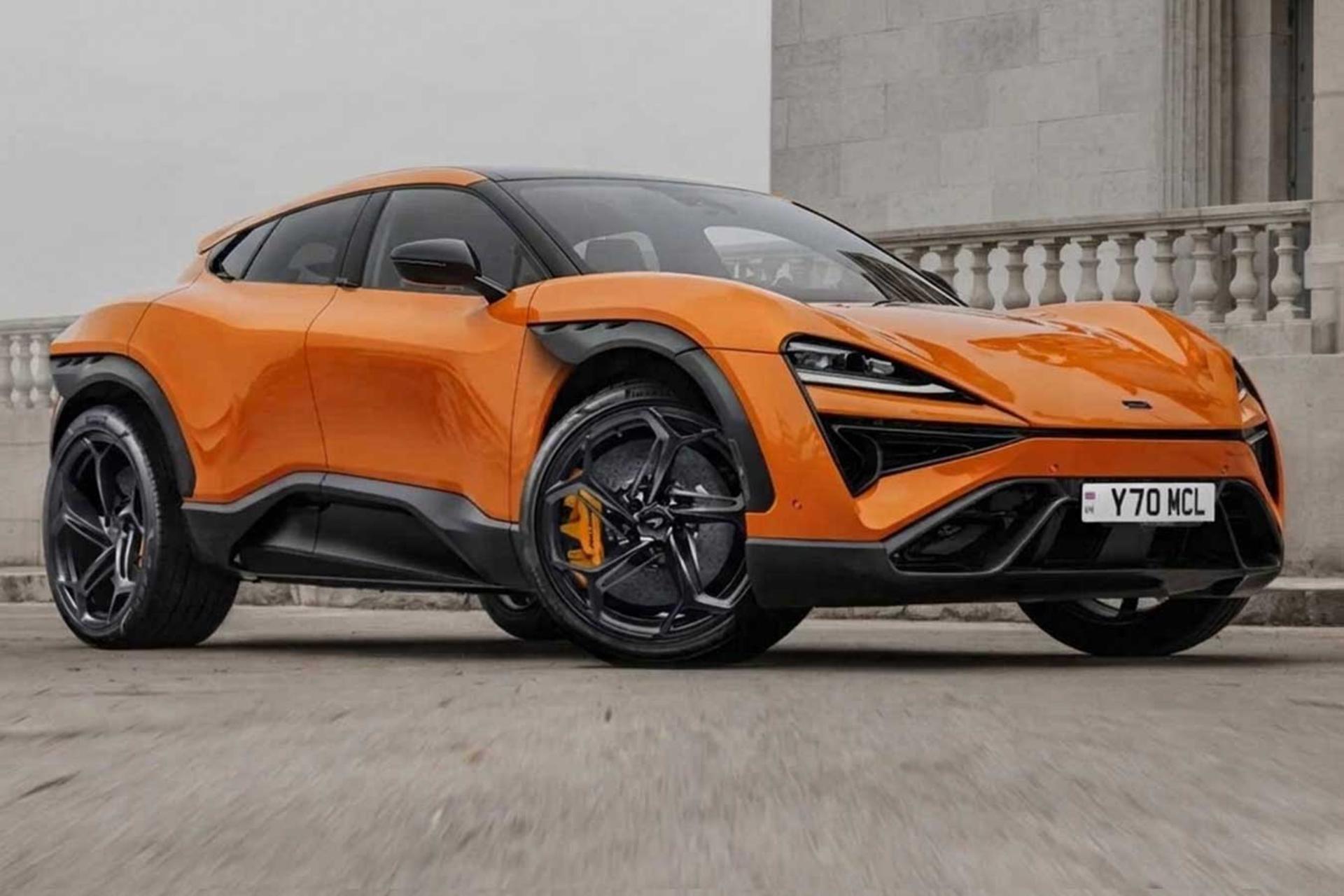 شاسی‌بلند نارنجی مک‌لارن (McLaren) با طراحی اسپرت و بدنه آیرودینامیک