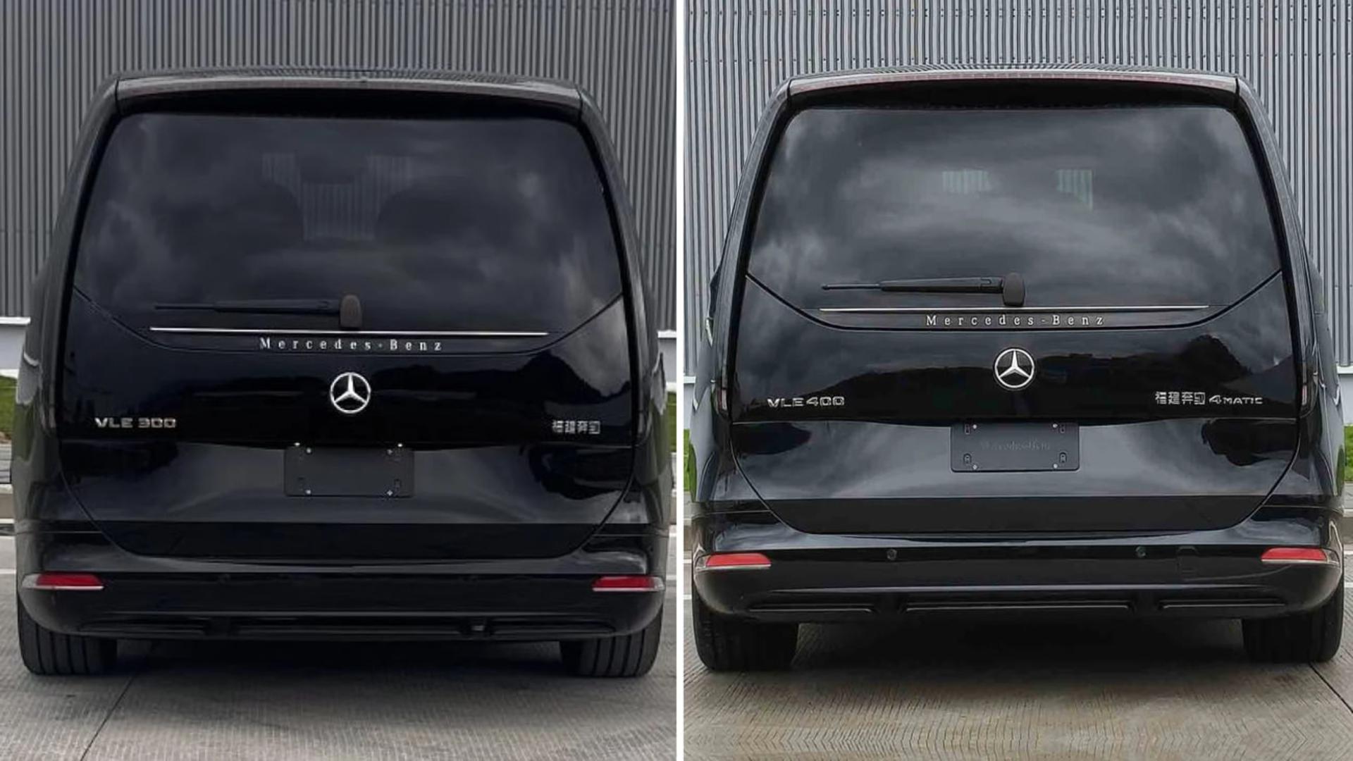 نمای پشت دو مدل ون مرسدس بنز (Mercedes-Benz) با پیشرانه‌های VLE 300 و VLE 400