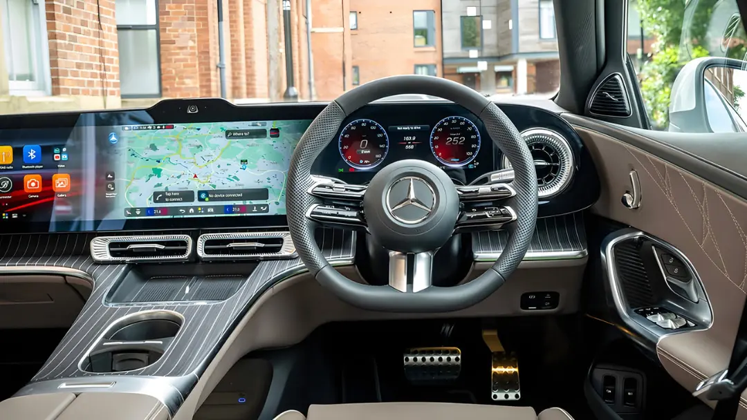 نمای داخلی و داشبورد دیجیتال خودروی مرسدس بنز (Mercedes-Benz) C-Class برقی