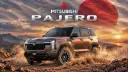 خودروی میتسوبیشی پاجرو (Mitsubishi Pajero) در حال حرکت در مسیر آفرود