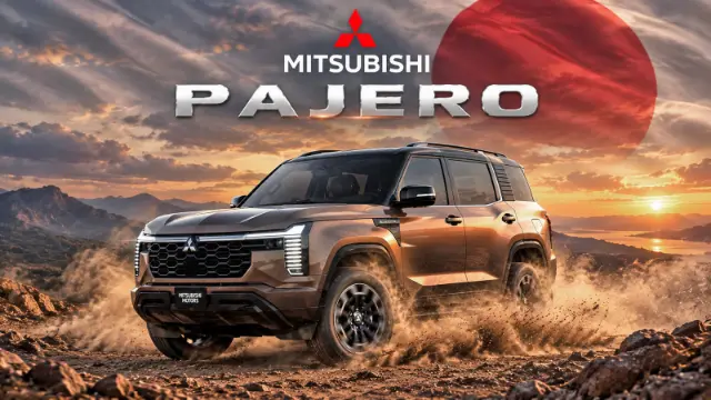 خودروی میتسوبیشی پاجرو (Mitsubishi Pajero) در حال حرکت در مسیر آفرود