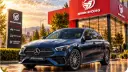 خودروی مرسدس بنز (Mercedes-Benz) پارک شده مقابل نمایشگاه مبین خودرو