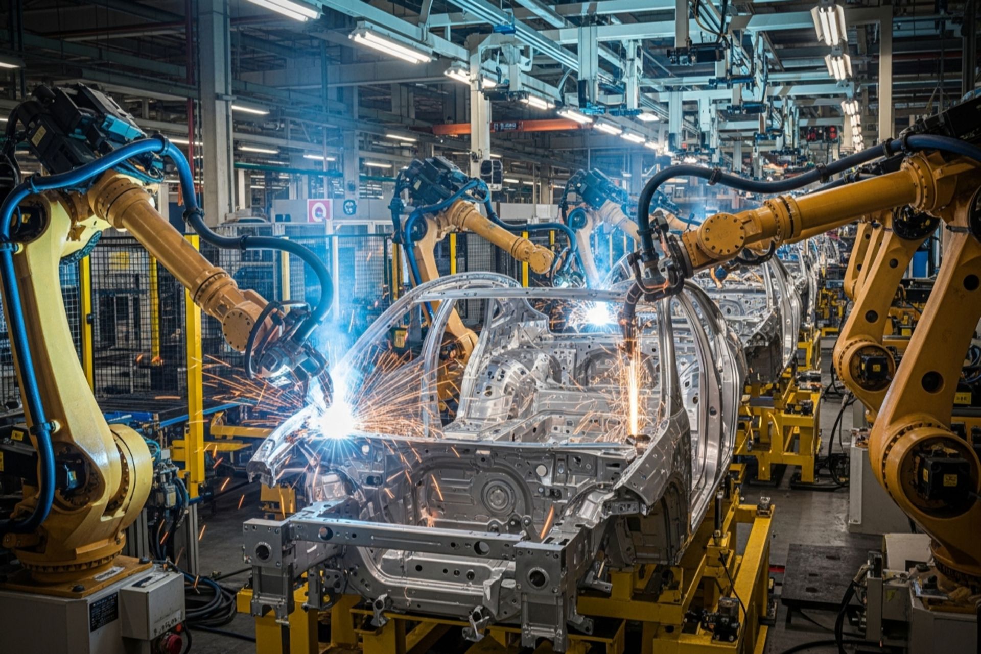 پلتفرم ماژولار خودرو در خط تولید رباتیک کارخانه