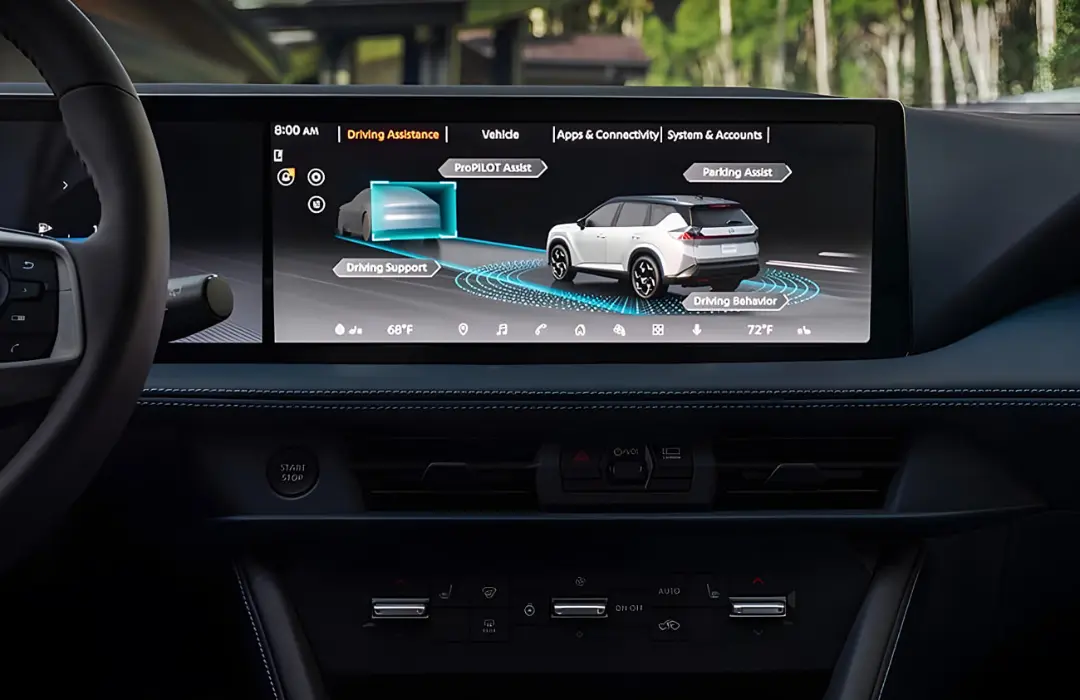 نمایشگر دیجیتال سیستم ProPILOT Assist در داشبورد خودروی نیسان (Nissan)