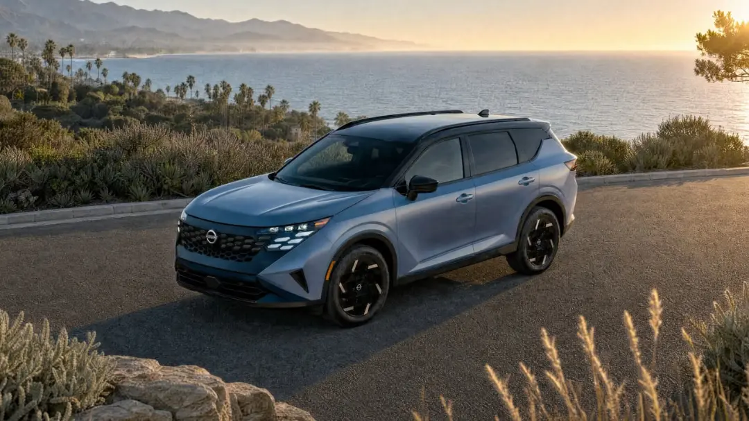خودرو نیسان روگ (Nissan Rogue) e-POWER مدل ۲۰۲۷ در جاده‌ای ساحلی