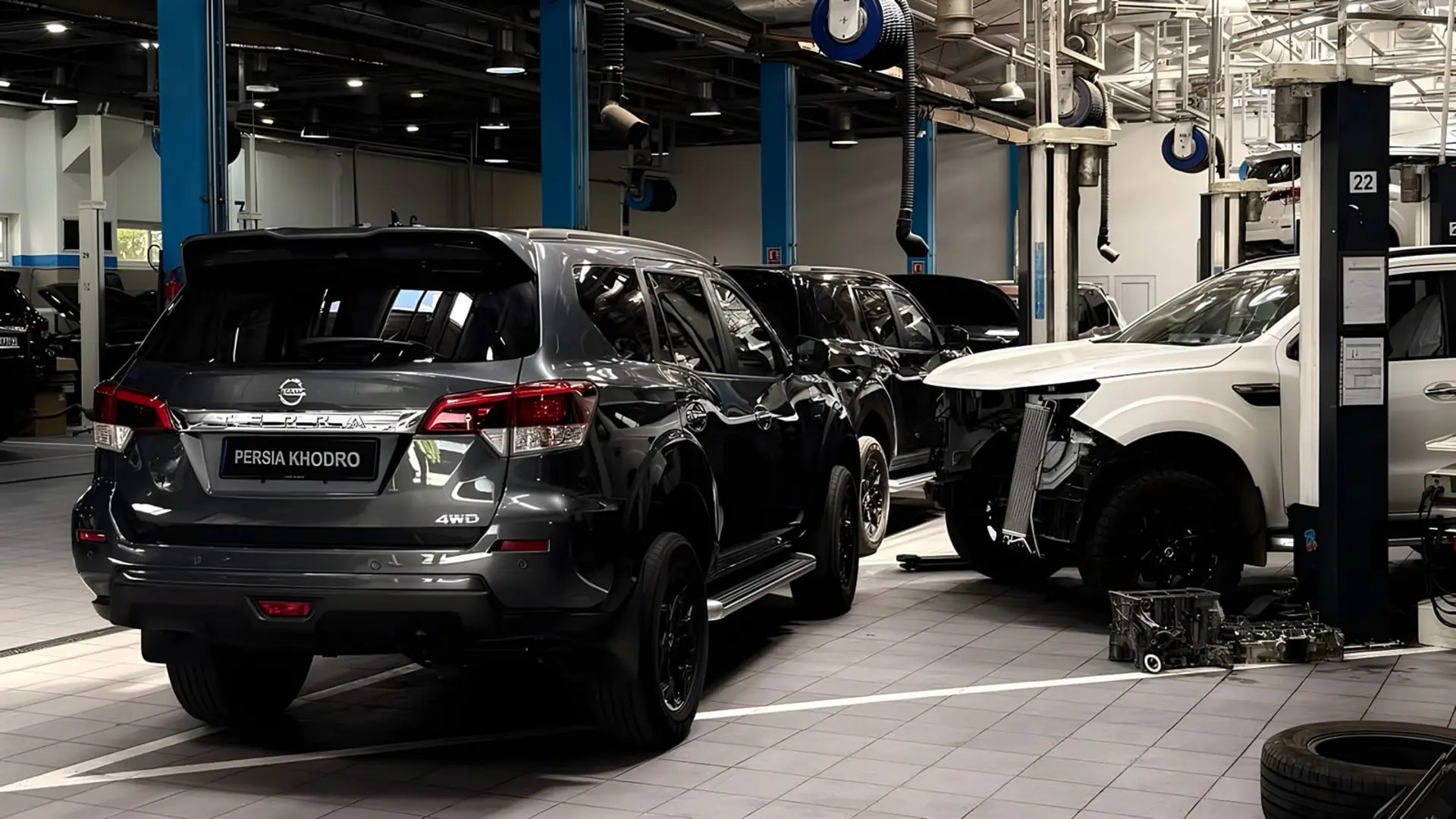 خودروهای نیسان ترا (Nissan Terra) در تعمیرگاه مجهز نمایندگی