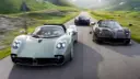 خودروهای پاگانی (Pagani) مدل زوندا، هوایرا و یوتوپیا در حال حرکت در جاده
