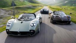 خودروهای پاگانی (Pagani) مدل زوندا، هوایرا و یوتوپیا در حال حرکت در جاده