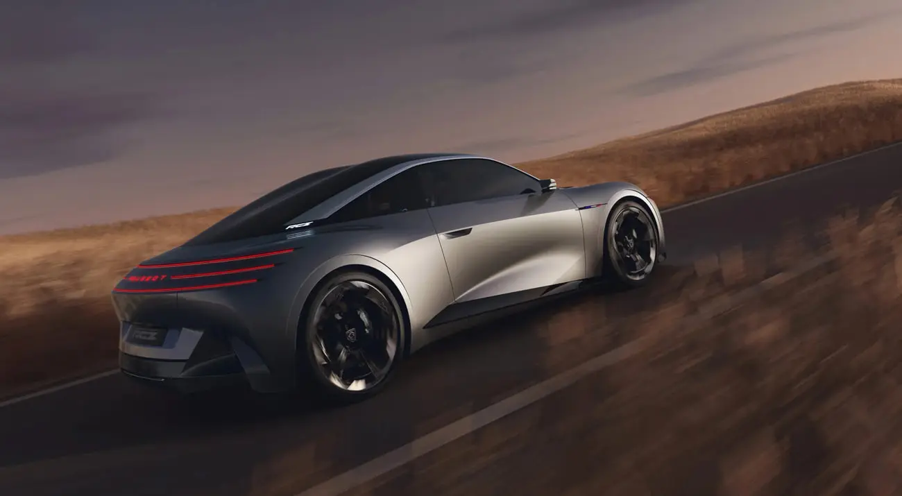 خودرو الکتریکی پژو RCZ (Peugeot RCZ) ویژن در حال حرکت در جاده