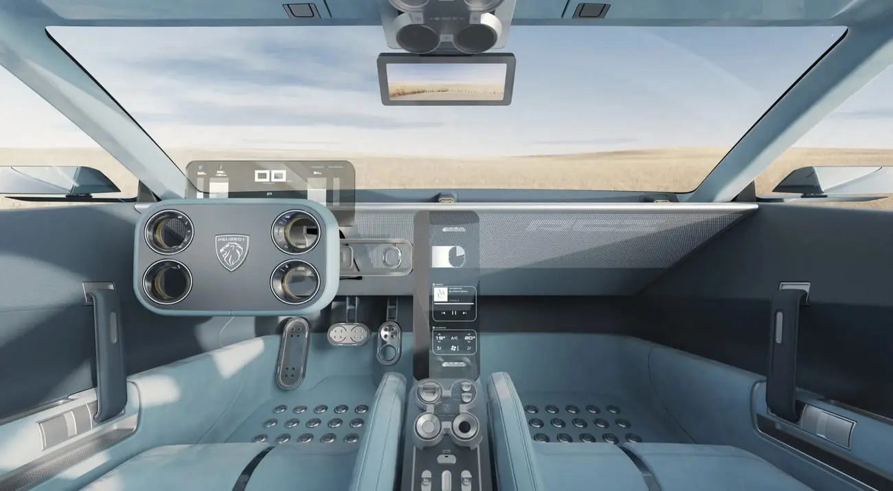 کابین مدرن و آینده‌نگرانه خودروی پژو (Peugeot) RCZ ویژن با طراحی مینیمال
