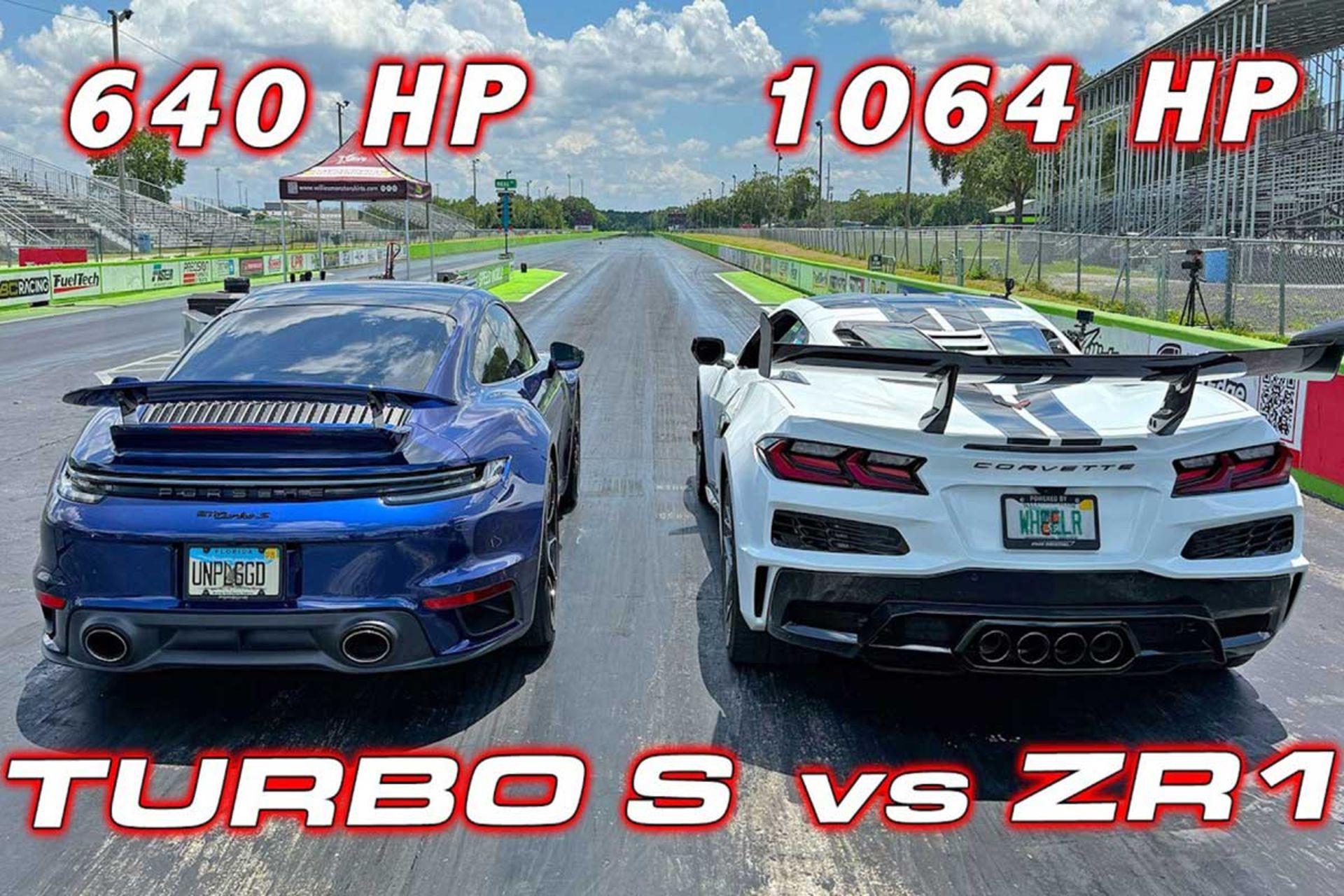  درگ کوروت ZR1 و پورشه 911 توربو S