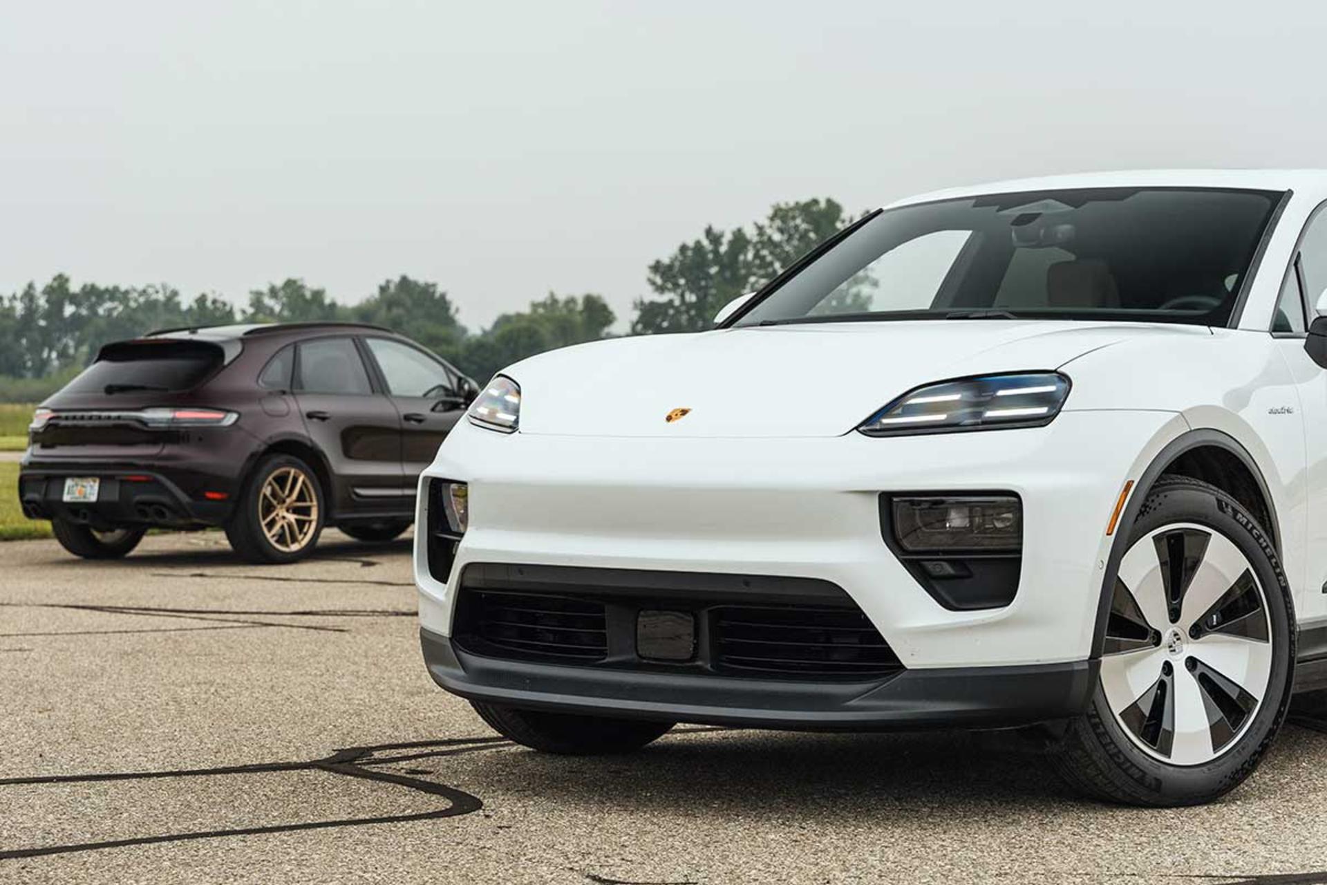 مقایسه پورشه ماکان برقی و بنزینی