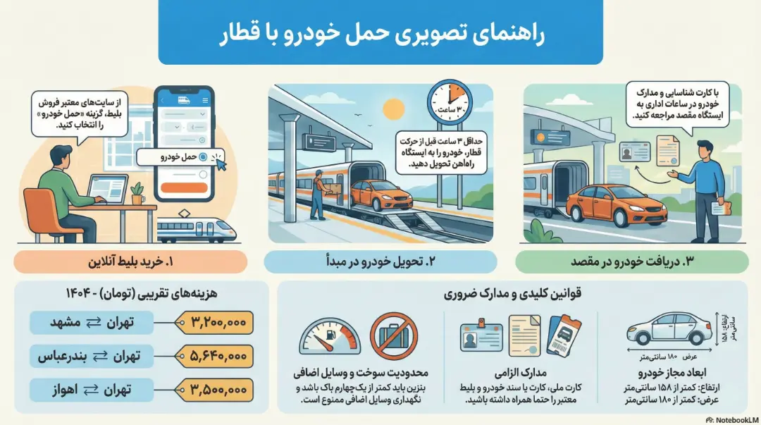 اینفوگرافی حمل خودرو با قطار