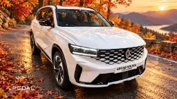 خودرو رنو گرند کولئوس (Renault Grand Koleos) مدل ۲۰۲۶ در جاده‌ای پاییزی