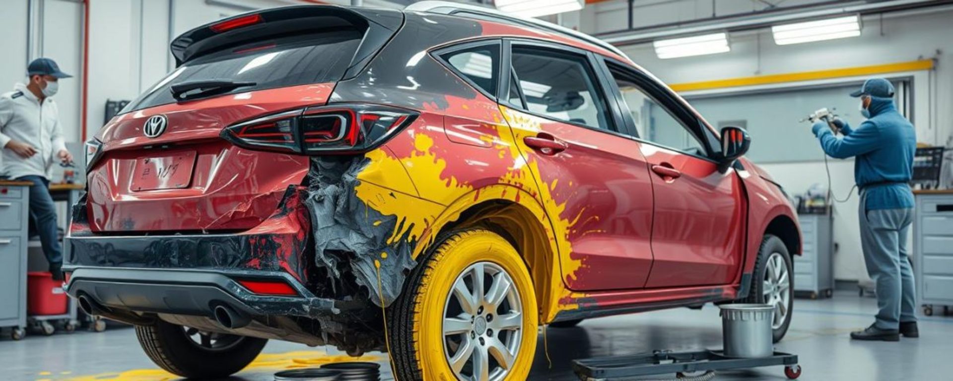 رنگ کردن خودروی تصادفی