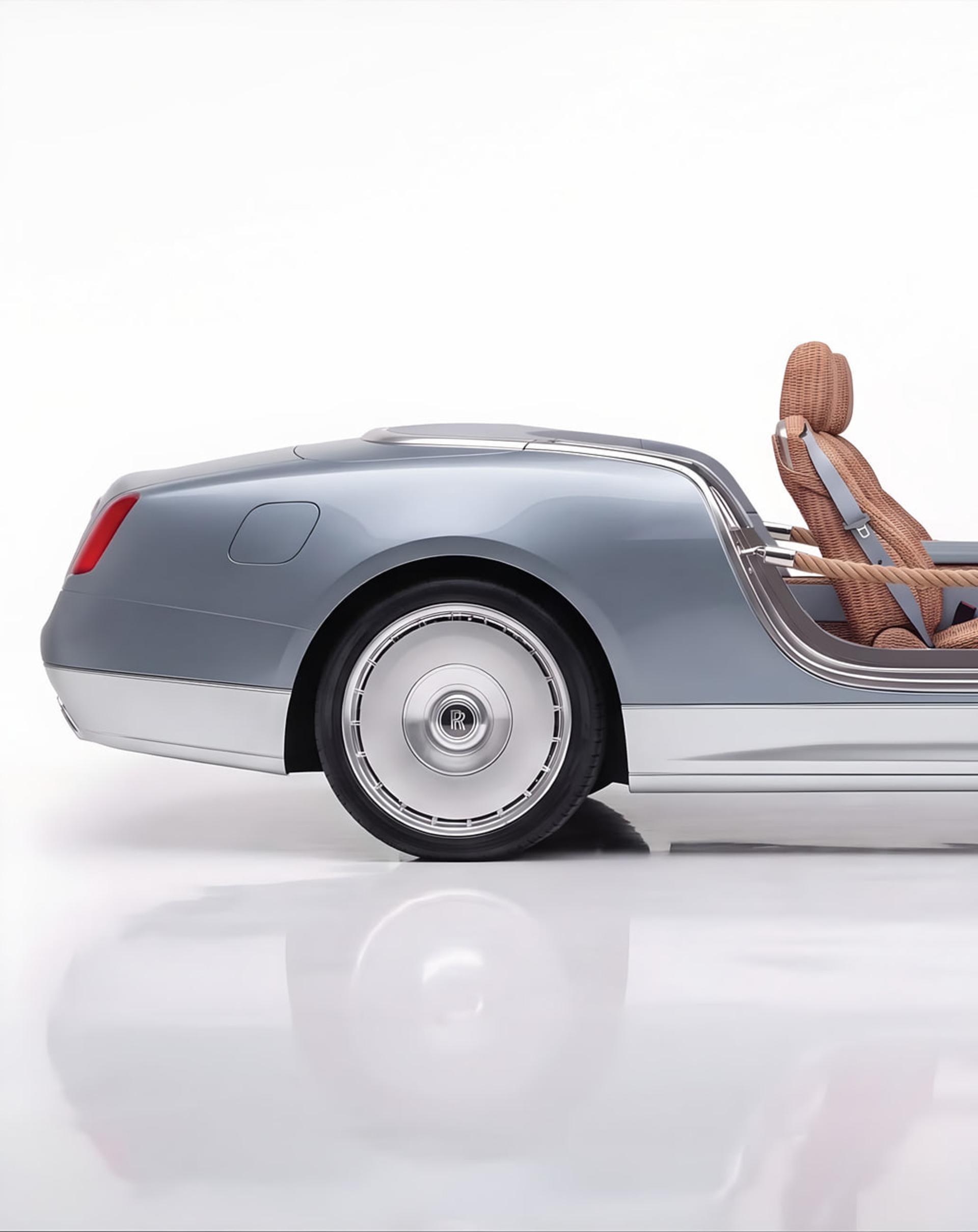 خودروی رولزرویس وسپایر سولِی (Rolls-Royce Vispaur Soleil) با طراحی بدون سقف و بدنه خاکستری