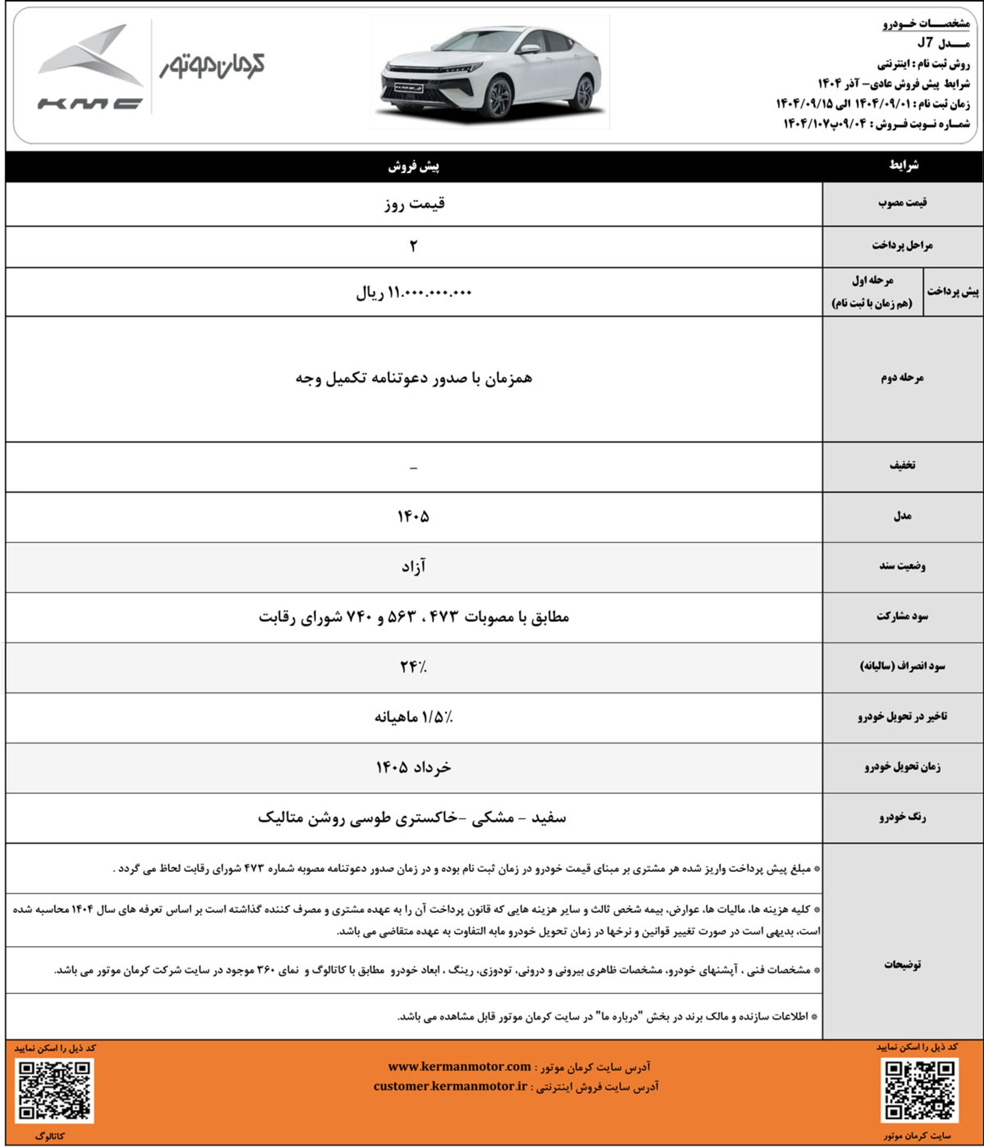 پیش فروش کی ام سی J7