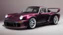 خودرو سینگر DLS Turbo (Singer DLS Turbo) با رنگ بنفش متالیک و بال عقب بزرگ