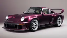 خودرو سینگر DLS Turbo (Singer DLS Turbo) با رنگ بنفش متالیک و بال عقب بزرگ