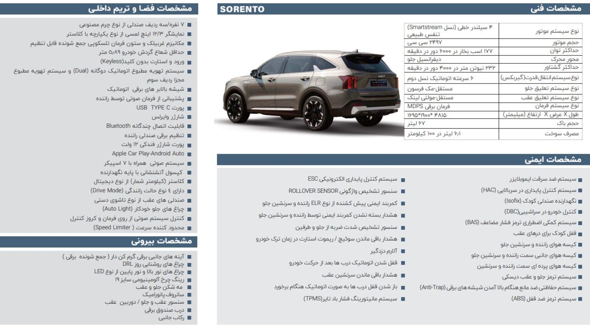 Sorento catalogue koosha khodro