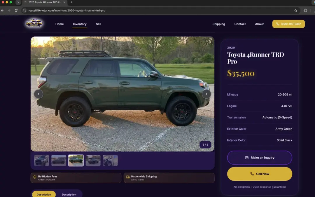 خودرو تویوتا 4Runner TRD Pro (Toyota 4Runner TRD Pro) سبز رنگ در پارکینگ