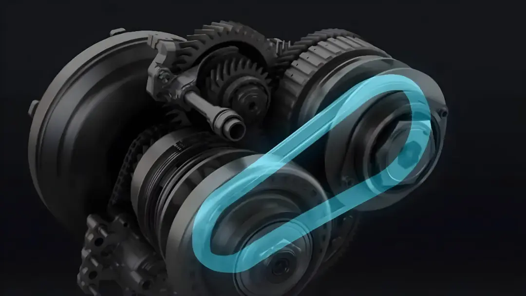 اجزای داخلی گیربکس CVT تویوتا (Toyota) با نمایش تسمه و پولی‌ها