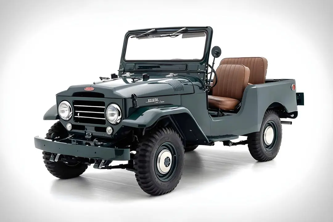 خودرو کلاسیک تویوتا لندکروزر (Toyota Land Cruiser) مدل FJ25 با رنگ سبز تیره