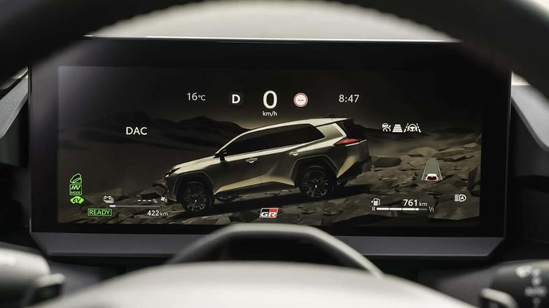 نمایشگر دیجیتال کابین خودروی تویوتا راو۴ (Toyota RAV4) با اطلاعات فنی