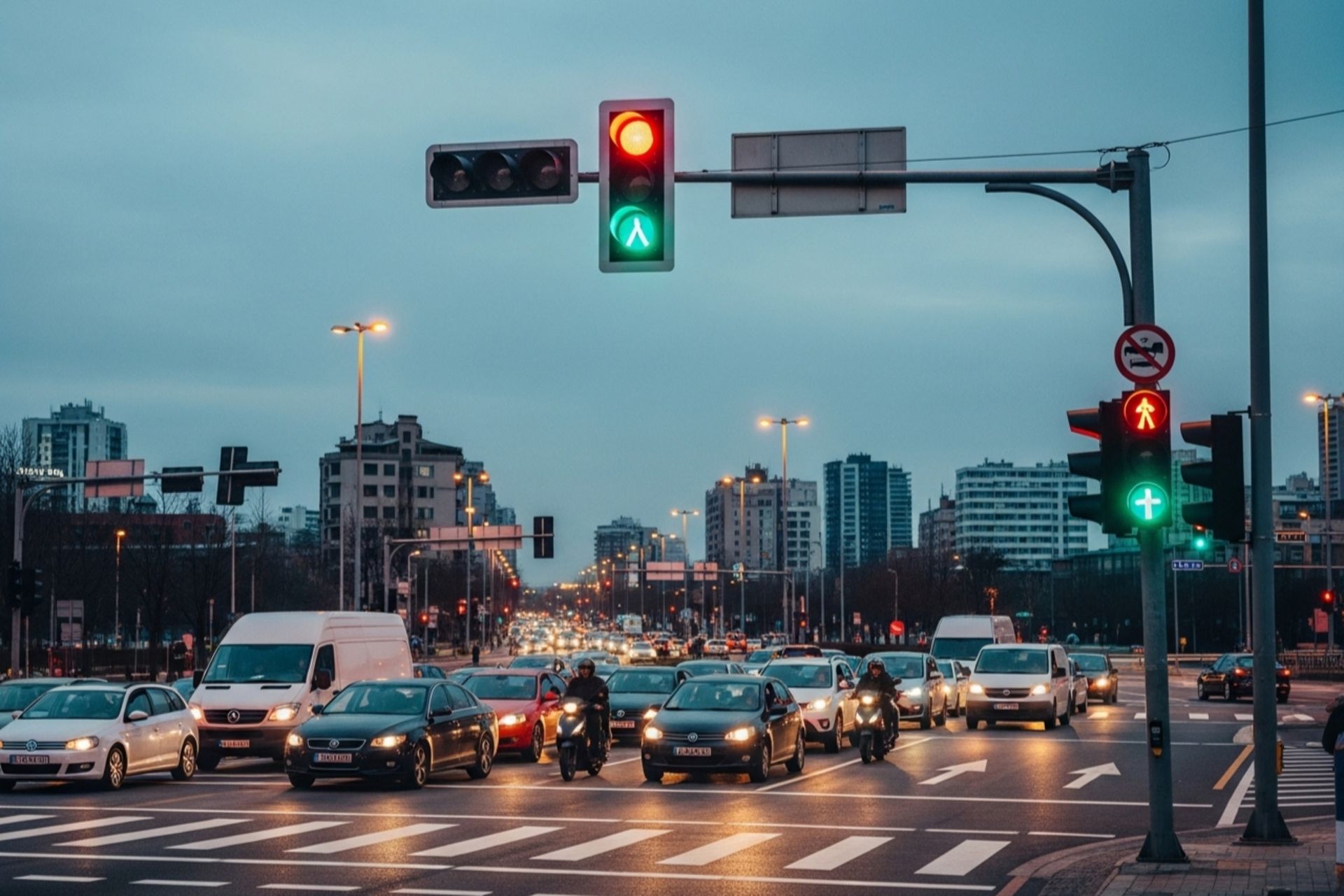 خودروها در چهارراه با رعایت حق تقدم
