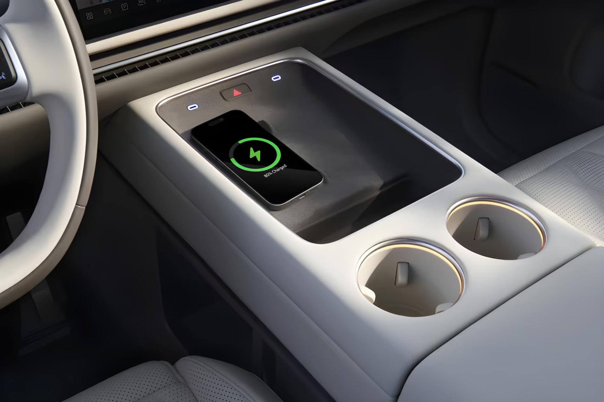 کنسول میانی خودرو فولکس‌واگن (Volkswagen) ID.ERA 9X با شارژ بی‌سیم گوشی