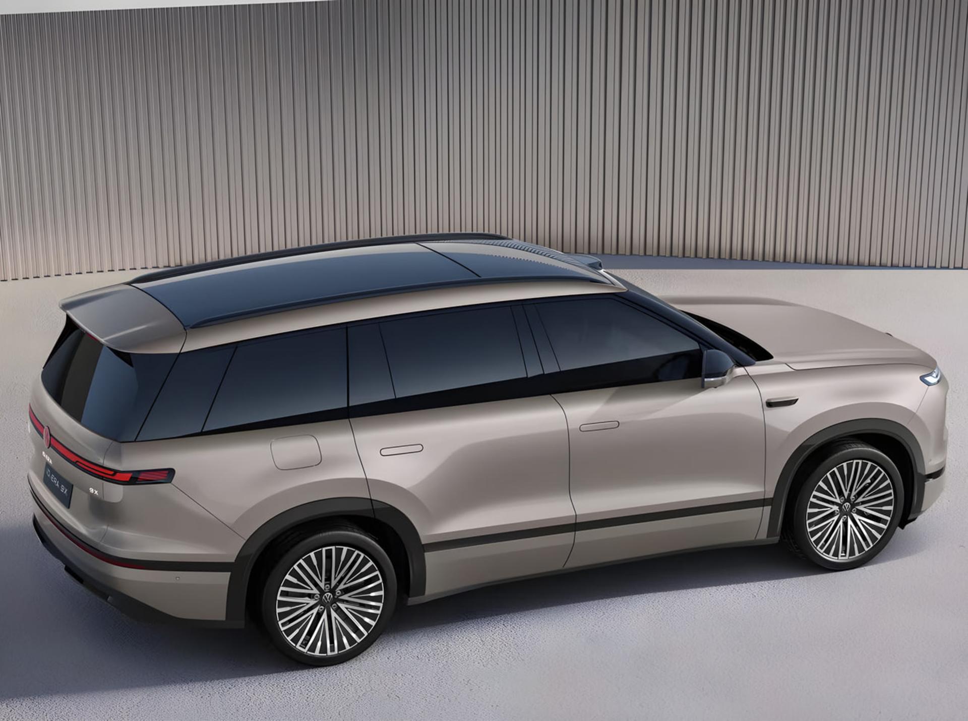 خودرو فولکس‌واگن (Volkswagen) مدل ID.ERA 9X با رنگ کرم و سقف پانوراما