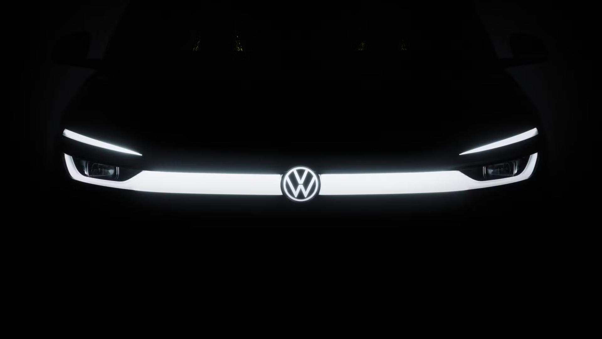 نمای جلوی خودروی مفهومی فولکس‌واگن (Volkswagen) با نورپردازی خطی سفید