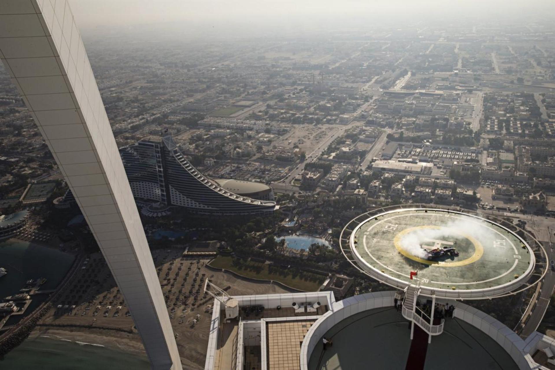 David Coultard F1 racer at Burj Al Arab Helipad in Dubai 