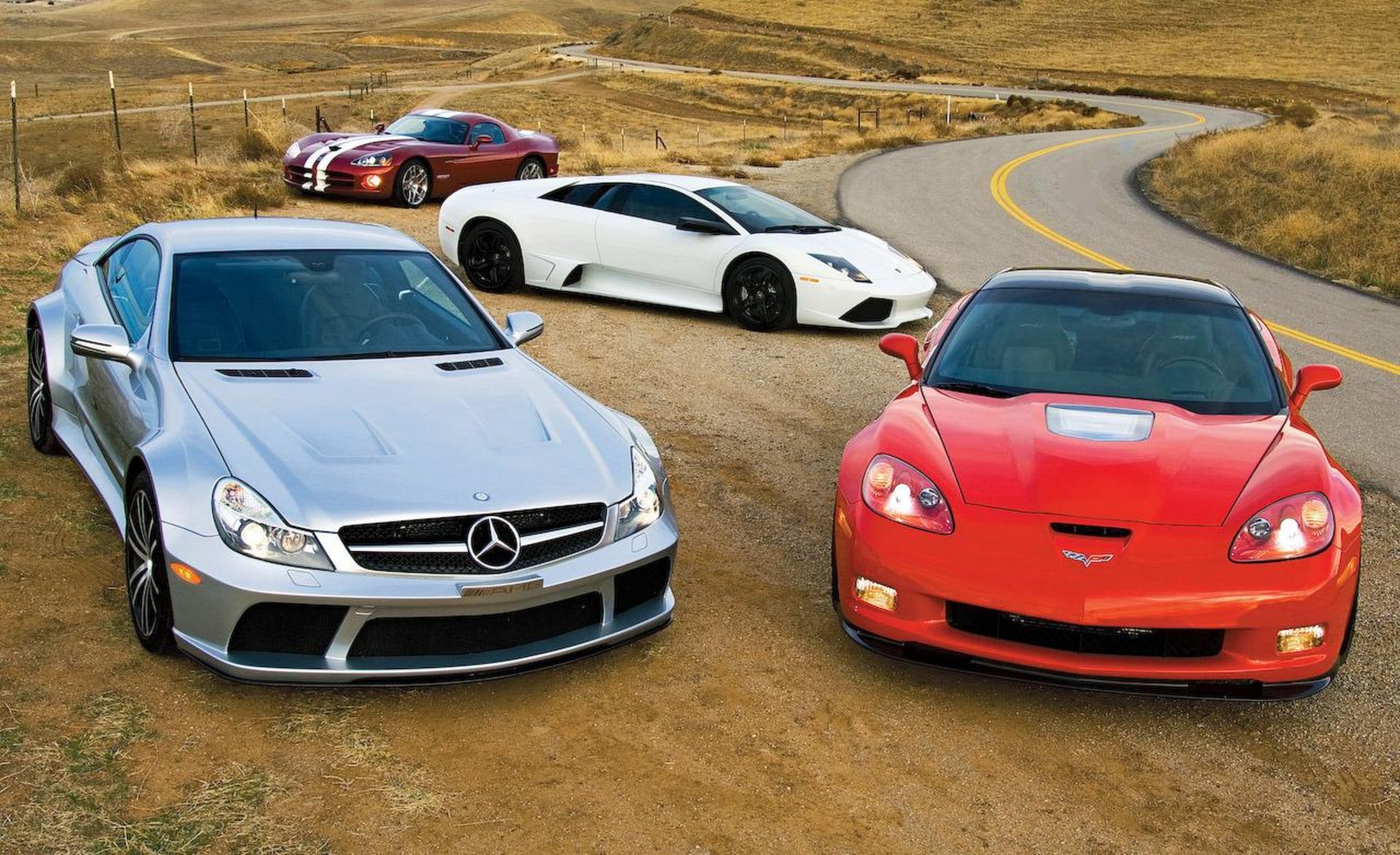 SL65 AMG Blakseries vs. Corvette ZR1 vs. Murcielago LP640 vs. vaiper SRT10 