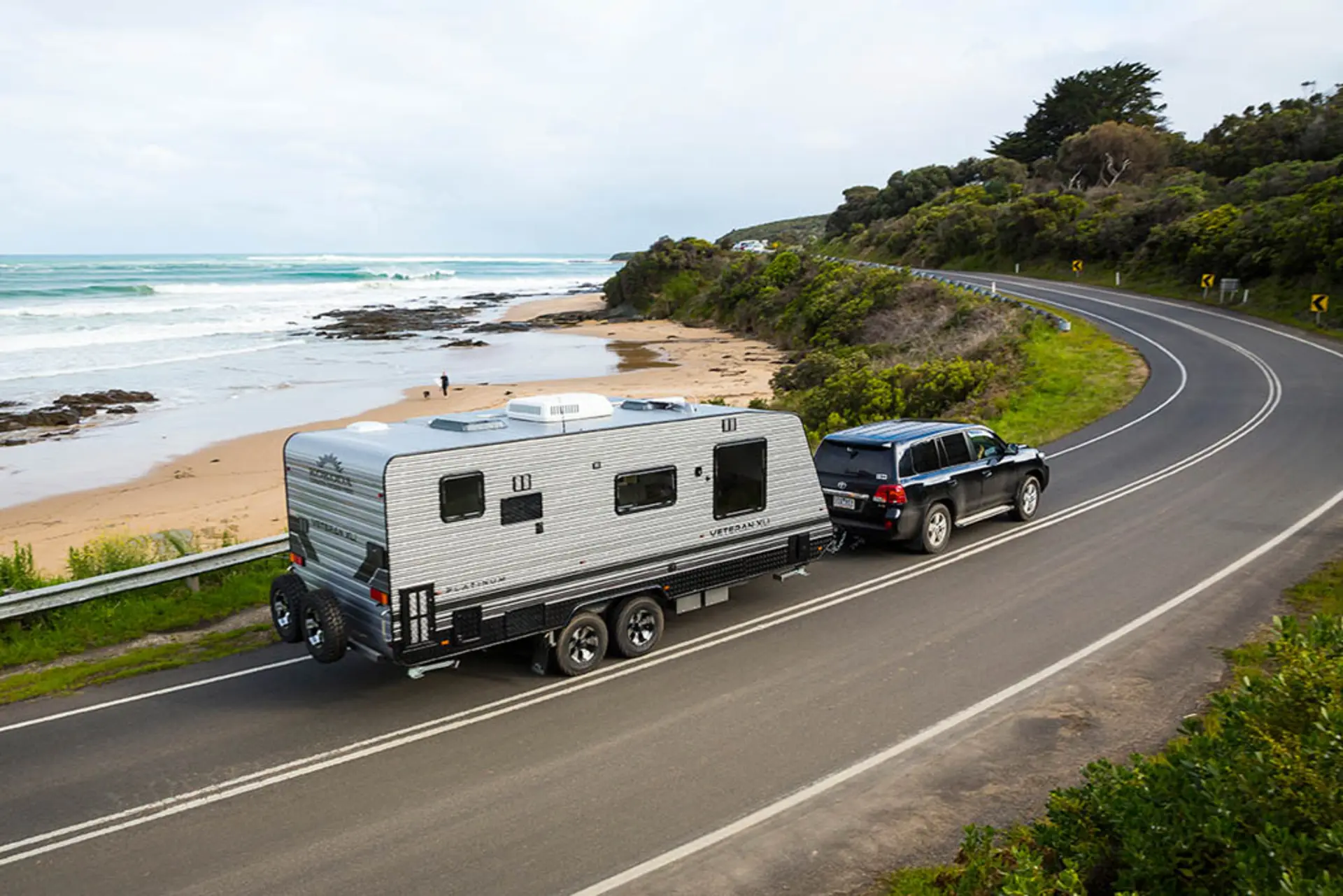 A-car-towing-a-caravan