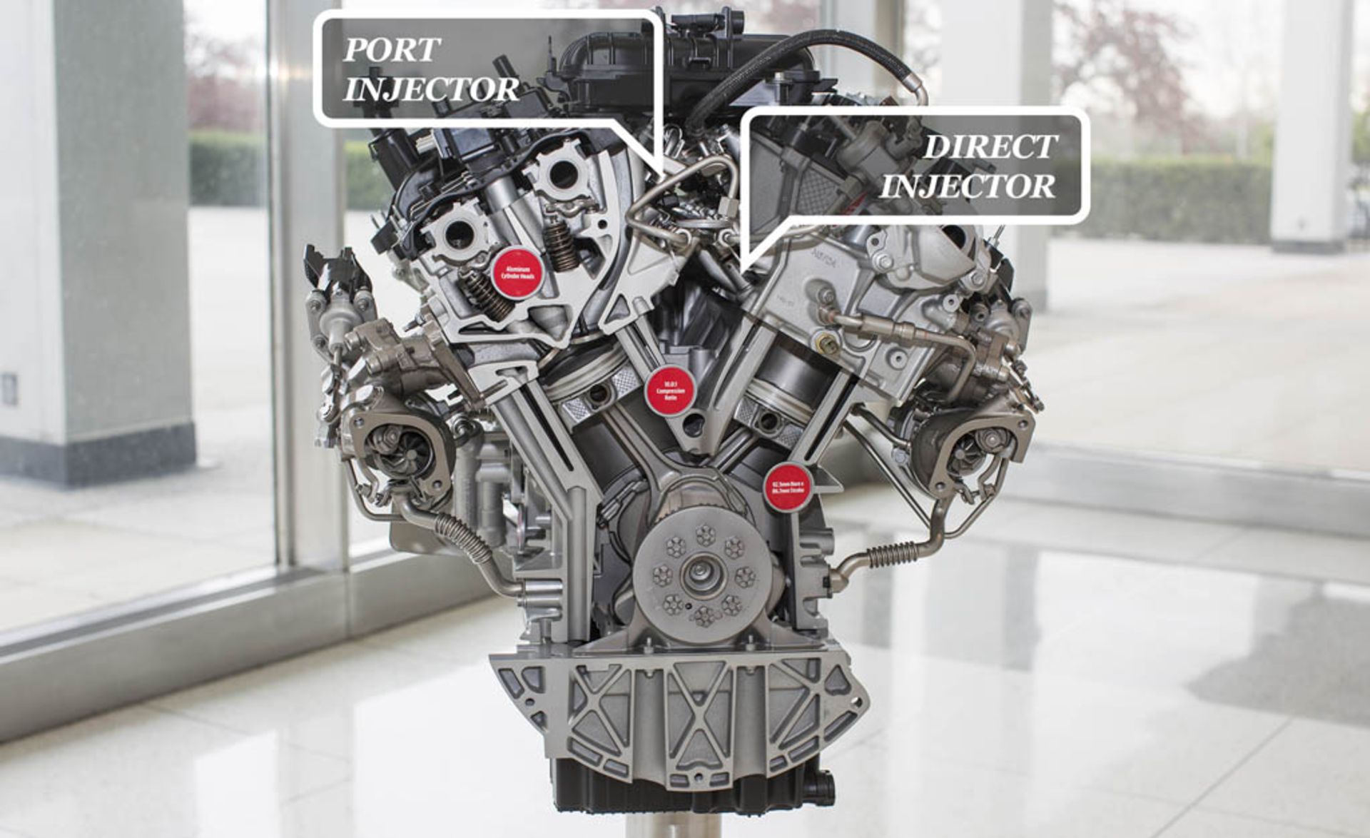 3.5 liter EcoBoost engine close up