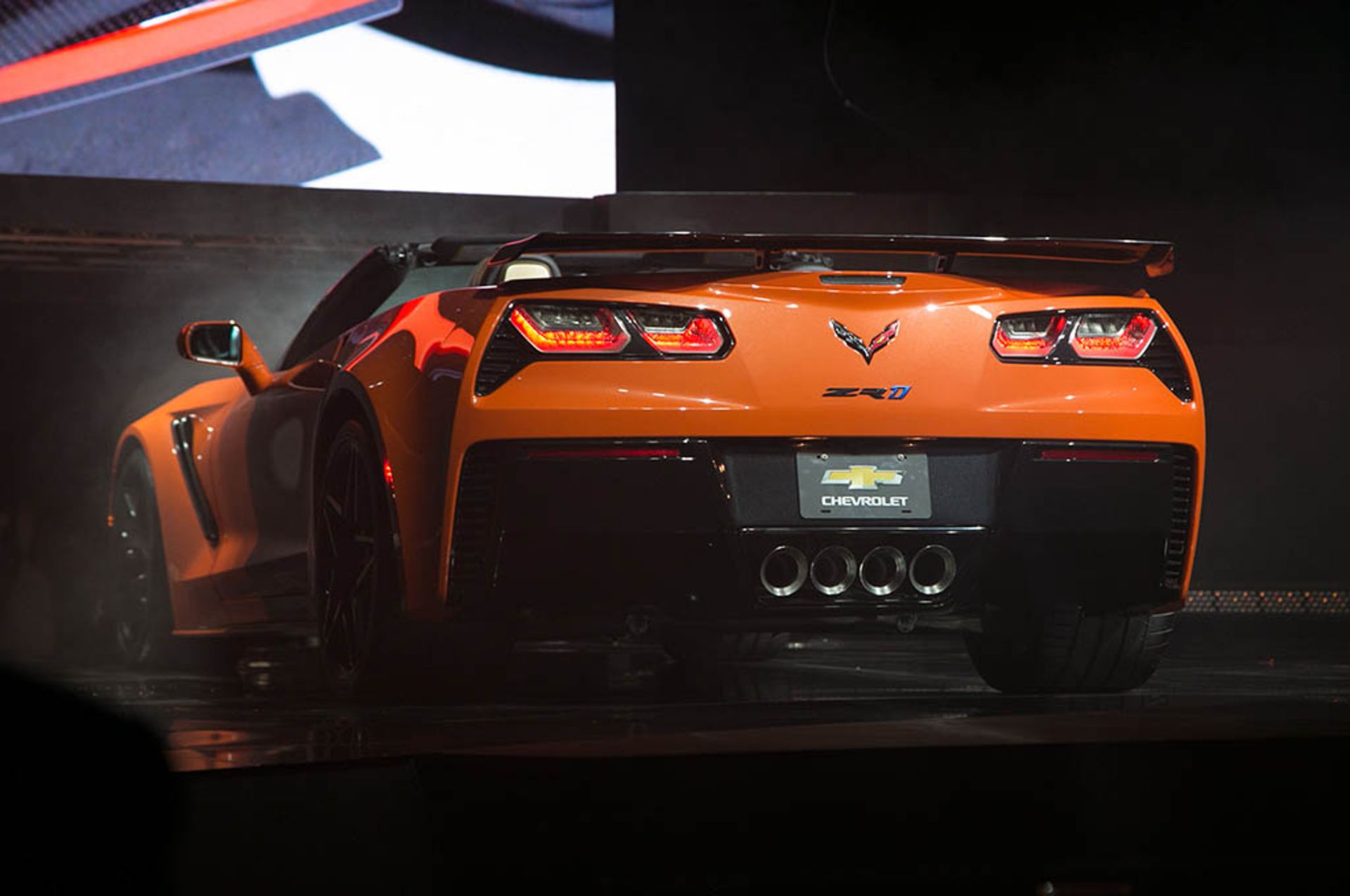 2019-Chevrolet-Corvette-ZR1-convertible-rear-view-on-stage
