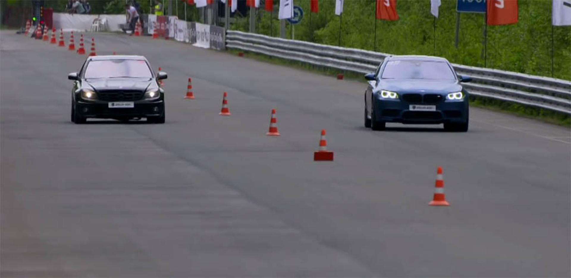 BMW M5 Races 700 HP C63 AMG