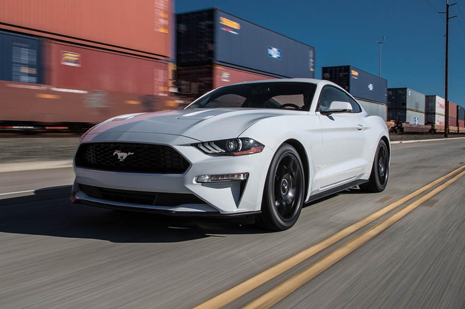 1 - 2018-Ford-Mustang-EcoBoost-front-three-quarter-in-motion-04