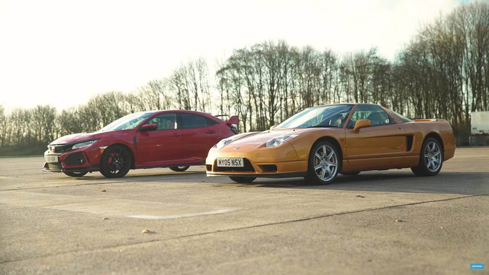 2005-honda-nsx-2017-honda-civic-type-r-drag-race