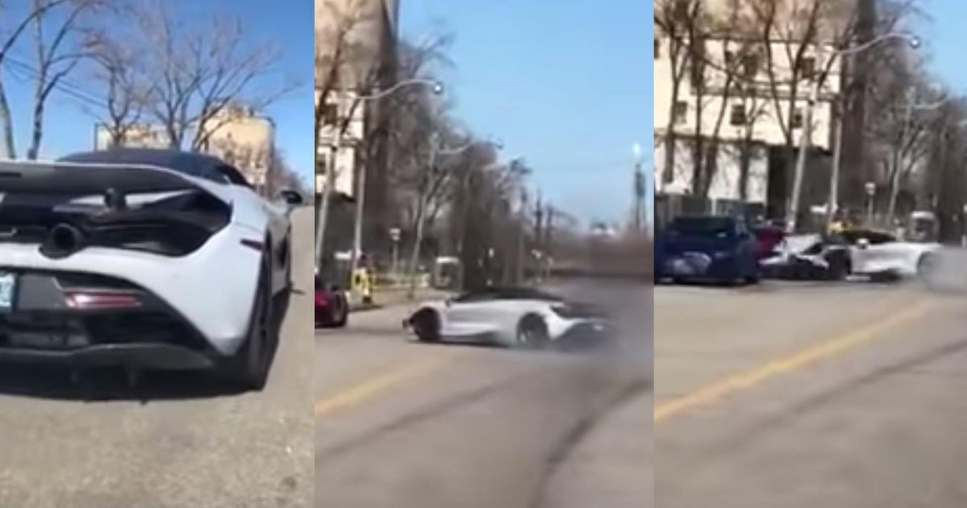 McLaren 720S Destroy audi R8 crash