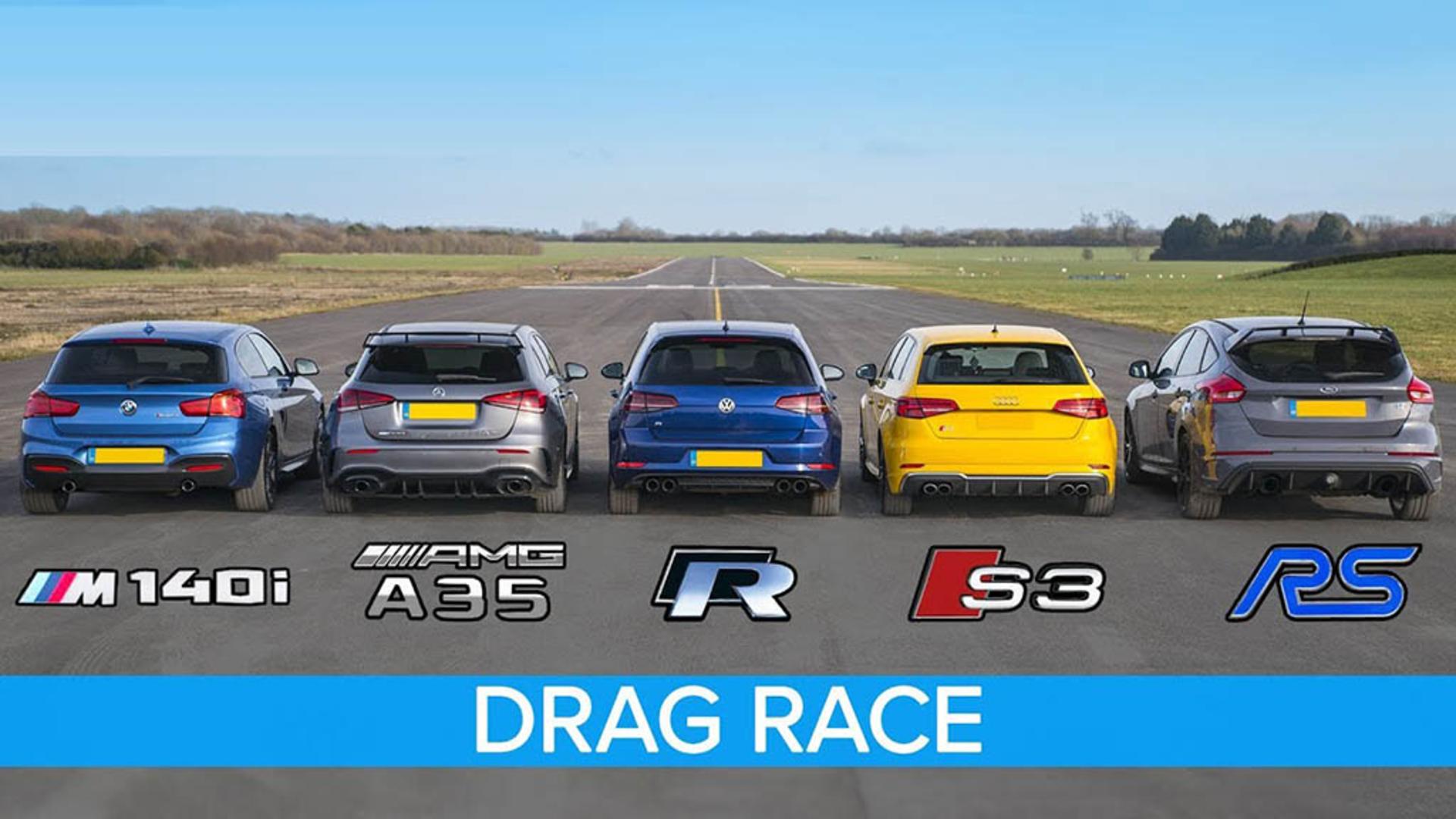 Focus RS vs AMG A35, BMW M140i, Golf R , Audi S3