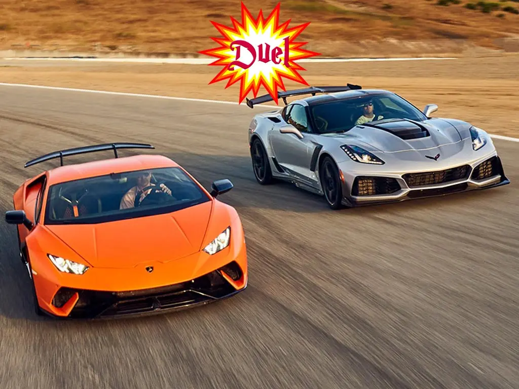 Lamborghini-Hracan-VS-Chevrolet-Corvette