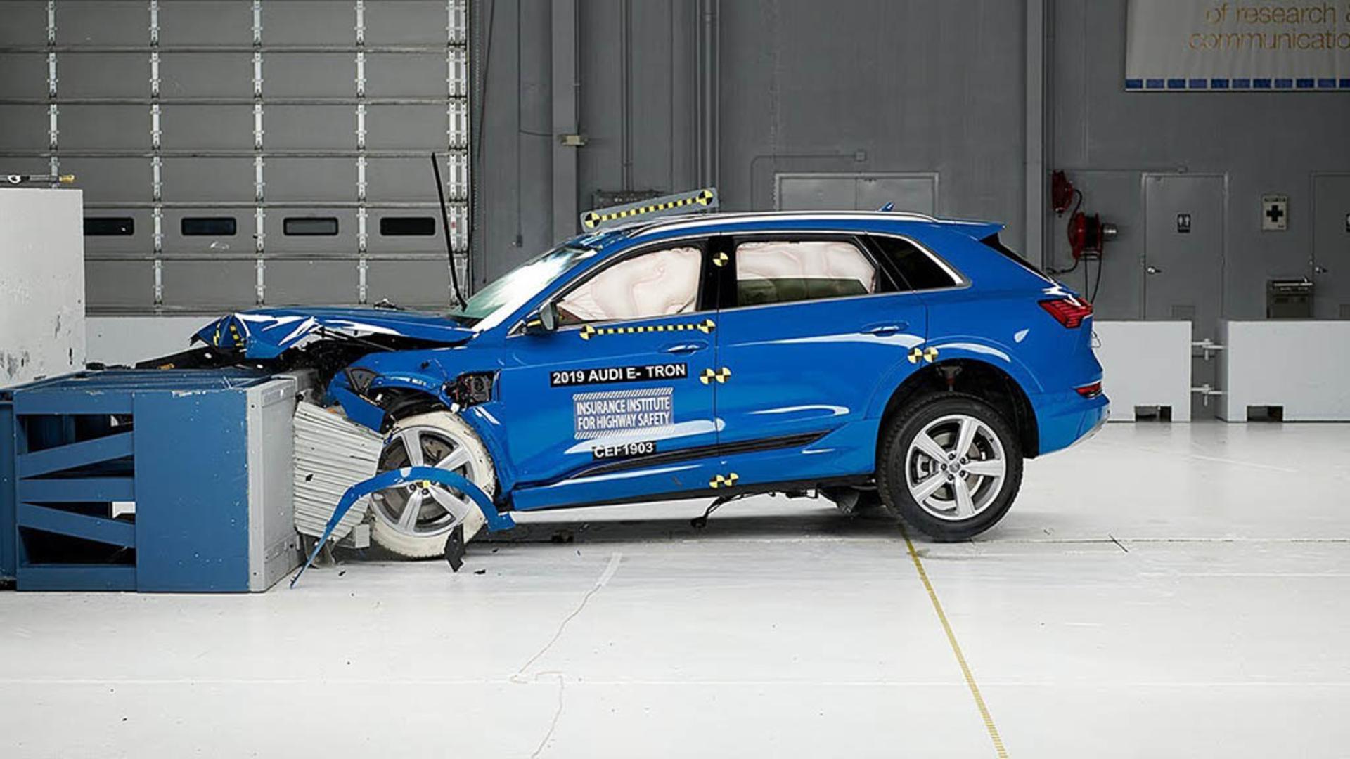 Audi e-tron moderate overlap IIHS crash