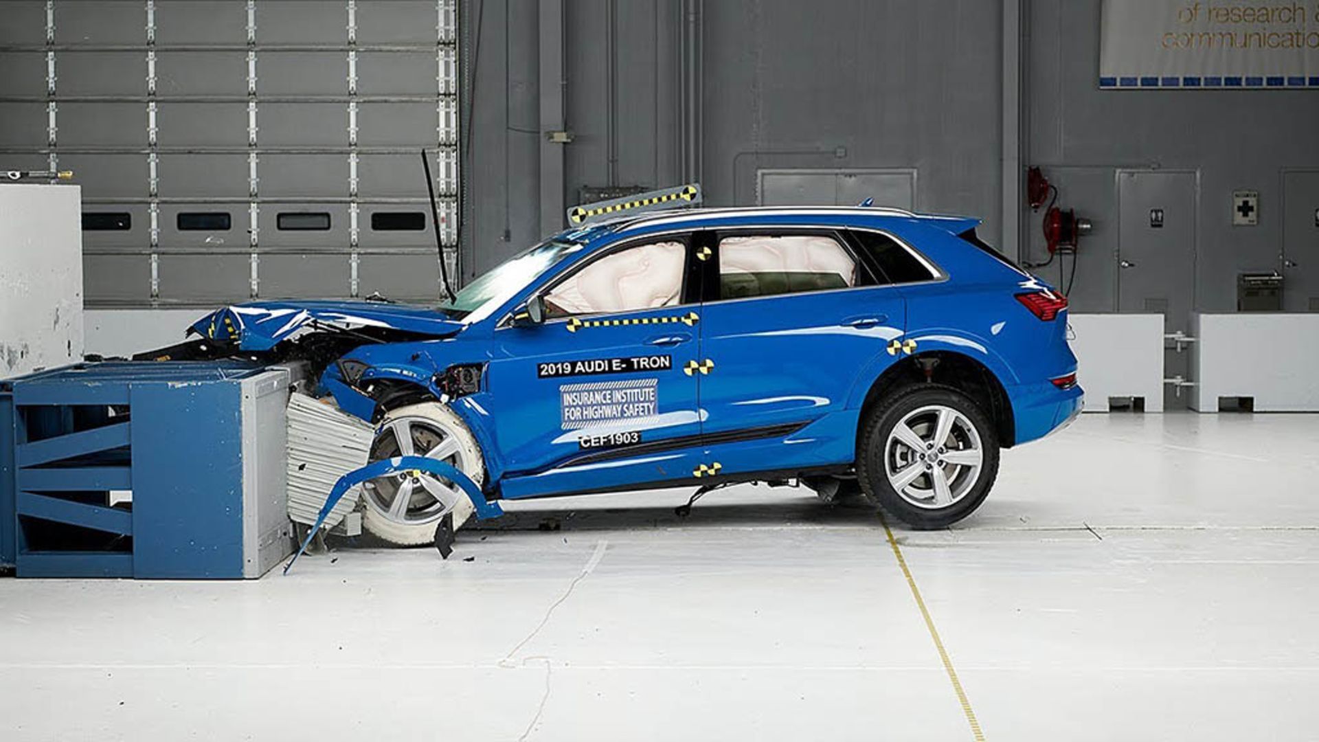 Audi e-tron moderate overlap IIHS crash