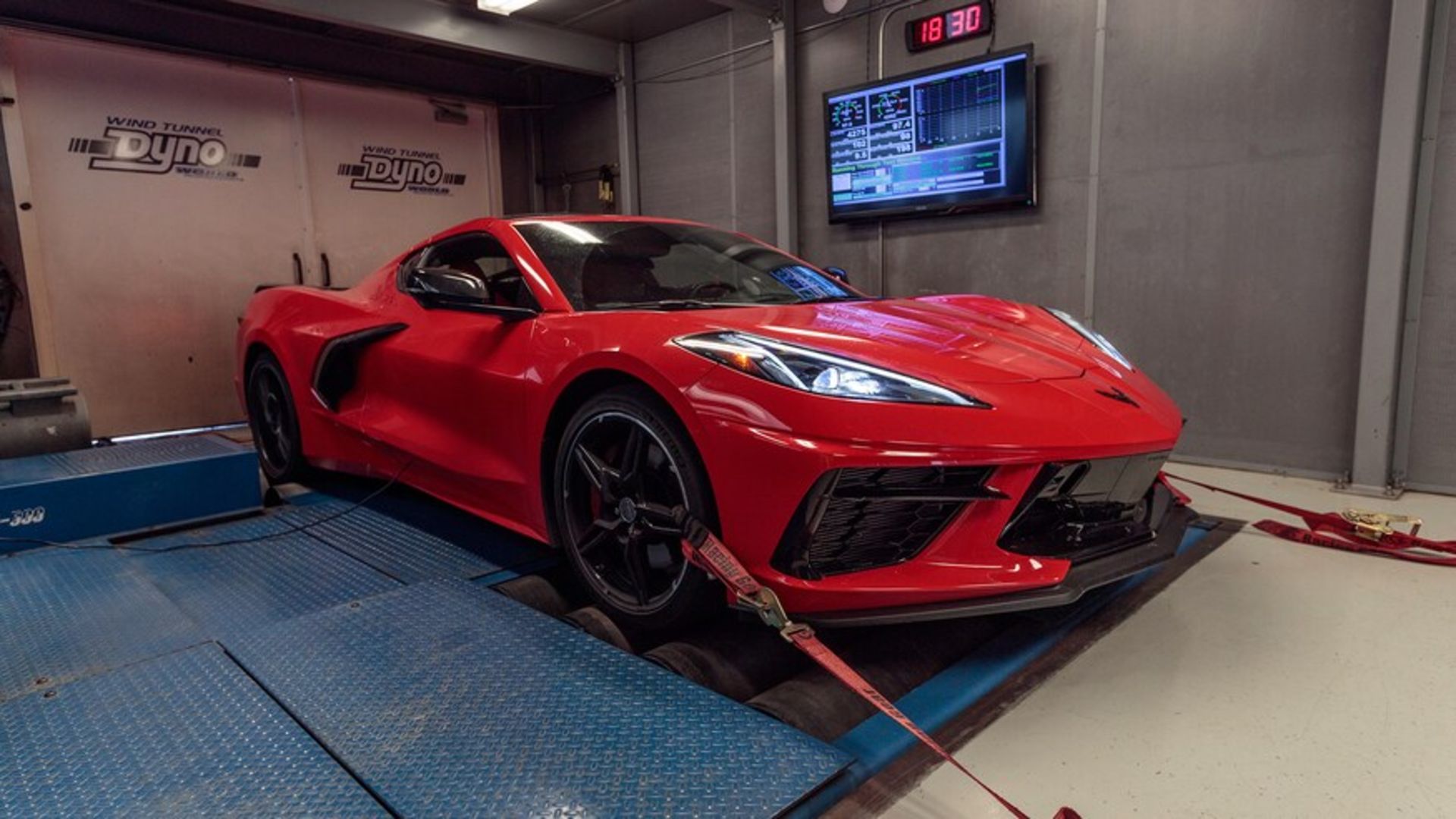 1 - 2020-Chevrolet-Corvette-C8-at-the-dyno-front-side-view
