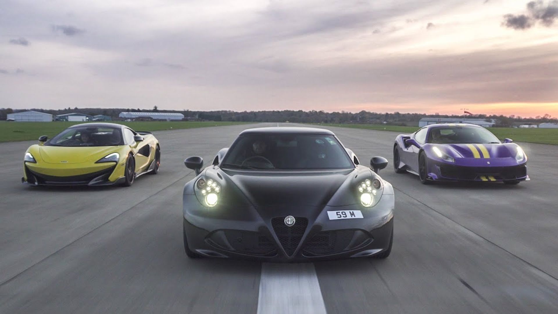 Alfa Romeo 4C Drag Race Ferrari Pista And McLaren 600LT